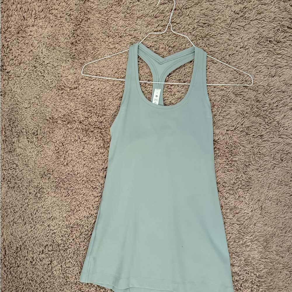 Lululemon Athletica Green Fitted Ribbed Sleeveless Tank Top